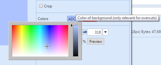 Color chooser in picture editor dialog