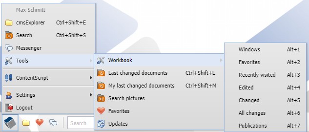 Tool in the cmsWorks main menu